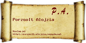 Porzsolt Alojzia névjegykártya